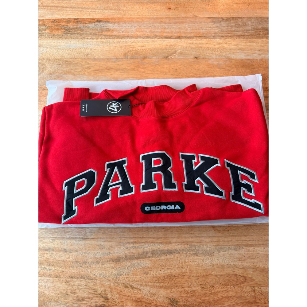PARKE x '47 University of Georgia UGA Varsity Mockneck Sweatshirt Red XXL NWT
